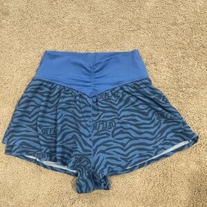 Adorable Aerie Blue Zebra Print Athletic Shorts
